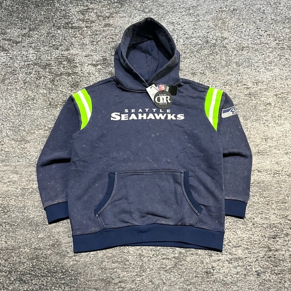 NWT Seattle Seahawks Darius Rucker Hoodie Sweatshirt Mens Medium NFL Blue - Picture 1 of 10